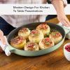 imageKitchenAid Enameled Cast Iron Au Gratin Oval Roasting Pan 25 Quart Pistachio