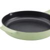 imageKitchenAid Enameled Cast Iron Frying PanSkillet with Helper Handle and Pour Spouts 12 Inch PistachioPistachio