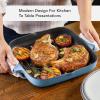 imageKitchenAid Enameled Cast Iron Square Grill and Roasting Pan 11 Inch Blue Velvet