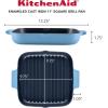 imageKitchenAid Enameled Cast Iron Square Grill and Roasting Pan 11 Inch Blue Velvet