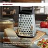 imageKitchenAid Gourmet 4Sided Stainless Steel Box Grater for Fine Medium and Coarse Grate and Slicing Detachable 3 Cup Storage Container and Measurment Markings Dishwasher Safe 10 inches tall AquaBlack