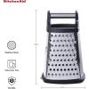imageKitchenAid Gourmet 4Sided Stainless Steel Box Grater for Fine Medium and Coarse Grate and Slicing Detachable 3 Cup Storage Container and Measurment Markings Dishwasher Safe 10 inches tall AquaBlack