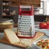 imageKitchenAid Gourmet 4Sided Stainless Steel Box Grater for Fine Medium and Coarse Grate and Slicing Detachable 3 Cup Storage Container and Measurment Markings Dishwasher Safe 10 inches tall AquaEmpire Red
