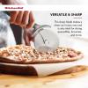 imageKitchenAid Gourmet Stainless Steel Pizza Wheel with Sharp Blade to Easily Cutting Pizza Crusts Pies and more Finger Guard for Safety and Comfort Grip to Protect Fingers Dishwasher Safe BlackAqua Sky