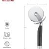 imageKitchenAid Gourmet Stainless Steel Pizza Wheel with Sharp Blade to Easily Cutting Pizza Crusts Pies and more Finger Guard for Safety and Comfort Grip to Protect Fingers Dishwasher Safe BlackMatte Black
