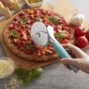 imageKitchenAid Gourmet Stainless Steel Pizza Wheel with Sharp Blade to Easily Cutting Pizza Crusts Pies and more Finger Guard for Safety and Comfort Grip to Protect Fingers Dishwasher Safe BlackAqua Sky