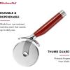 imageKitchenAid Gourmet Stainless Steel Pizza Wheel with Sharp Blade to Easily Cutting Pizza Crusts Pies and more Finger Guard for Safety and Comfort Grip to Protect Fingers Dishwasher Safe BlackRed