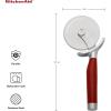 imageKitchenAid Gourmet Stainless Steel Pizza Wheel with Sharp Blade to Easily Cutting Pizza Crusts Pies and more Finger Guard for Safety and Comfort Grip to Protect Fingers Dishwasher Safe BlackRed