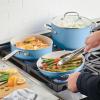 imageKitchenAid Hard Anodized Ceramic 9Piece Nonstick Cookware Set  Includes Fry Pans Saucepan Stockpot Durable Even Heating Oven Safe to 500F PistachioBlue Velvet