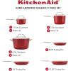 imageKitchenAid Hard Anodized Ceramic 9Piece Nonstick Cookware Set  Includes Fry Pans Saucepan Stockpot Durable Even Heating Oven Safe to 500F PistachioEmpire Red