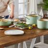 imageKitchenAid Hard Anodized Ceramic 9Piece Nonstick Cookware Set  Includes Fry Pans Saucepan Stockpot Durable Even Heating Oven Safe to 500F PistachioPistachio