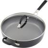 imageKitchenAid Hard Anodized Nonstick Saute Pan with Lid and Helper Handle 5 Quart Onyx BlackOnyx Black