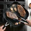 imageKitchenAid Hard Anodized Nonstick Square Grill PanGriddle with Pour Spouts 1125 Inch Onyx BlackOnyx Black