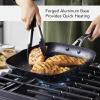 imageKitchenAid Hard Anodized Nonstick Square Grill PanGriddle with Pour Spouts 1125 Inch Onyx BlackOnyx Black