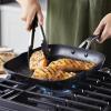 imageKitchenAid Hard Anodized Nonstick Square Grill PanGriddle with Pour Spouts 1125 Inch Onyx BlackOnyx Black