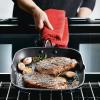 imageKitchenAid Hard Anodized Nonstick Square Grill PanGriddle with Pour Spouts 1125 Inch Onyx BlackOnyx Black