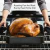 imageKitchenAid Hard Anodized Roasting PanRoaster with Removable Rack 13 Inch x 1575 Inch Matte BlackRoaster 13 x 1575