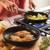 imageKitchenAid Hard Anodized Roasting PanRoaster with Removable Rack 13 Inch x 1575 Inch Matte BlackSkillet Set 3 Piece
