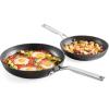 imageKitchenAid Hard Anodized Roasting PanRoaster with Removable Rack 13 Inch x 1575 Inch Matte BlackSkillet Set 4 Piece