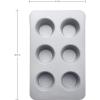 imageKitchenAid Nonstick Aluminized Steel Mega Muffin Pan 6Cup SilverSilver