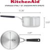 imageKitchenAid Saucepan with Pour Spouts 1 Quart Brushed Stainless Steel 71018Brushed Stainless Steel