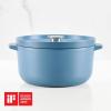 imageKitchenAid Seasoned Cast Iron Dutch OvenCasserole 6 Quart  BlackBlue Velvet