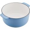 imageKitchenAid Seasoned Cast Iron Dutch OvenCasserole 6 Quart  BlackBlue Velvet