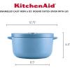 imageKitchenAid Seasoned Cast Iron Dutch OvenCasserole 6 Quart  BlackBlue Velvet