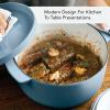 imageKitchenAid Seasoned Cast Iron Dutch OvenCasserole 6 Quart  BlackBlue Velvet