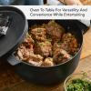 imageKitchenAid Seasoned Cast Iron Dutch OvenCasserole 6 Quart  BlackCast Iron Black