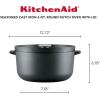 imageKitchenAid Seasoned Cast Iron Dutch OvenCasserole 6 Quart  BlackCast Iron Black