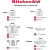imageKitchenAid Stainless Steel CookwarePots and Pans Set 10 Piece Brushed Stainless Steel