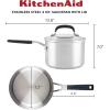imageKitchenAid Stainless Steel Saucepan with Measuring Marks and Lid 2 Quart Brushed Stainless SteelBrushed Stainless Steel