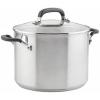 imageKitchenAid Stainless Steel Stockpot with Measuring Marks and Lid 8 Quart Brushed Stainless SteelBrushed Stainless Steel