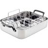 imageKitchenAid 5Ply Clad Roasting PanRoaster with Removable Rack 15 Inch x 115 Inch Polished Stainless Steel
