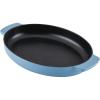 imageKitchenAid Enameled Cast Iron Au Gratin Oval Roasting Pan 25 Quart Blue Velvet