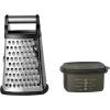 imageKitchenAid Gourmet 4Sided Stainless Steel Box Grater for Fine Medium and Coarse Grate and Slicing Detachable 3 Cup Storage Container and Measurment Markings Dishwasher Safe 10 inches tall AquaBlack