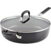imageKitchenAid Hard Anodized Nonstick Saute Pan with Lid and Helper Handle 5 Quart Onyx BlackOnyx Black