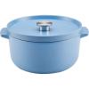 imageKitchenAid Seasoned Cast Iron Dutch OvenCasserole 6 Quart  BlackBlue Velvet