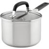 imageKitchenAid Stainless Steel Saucepan with Measuring Marks and Lid 2 Quart Brushed Stainless SteelBrushed Stainless Steel