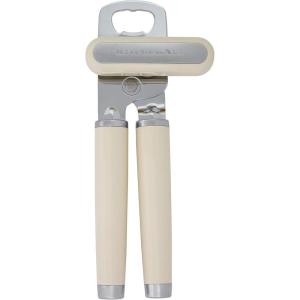 imageKitchenAid Classic Multifunction Can Opener and Bottle Opener Easy to Use Razor Sharp Stainless Steel Cutting Wheel Soft Ergonomic Handles CharcoalAlmond Cream