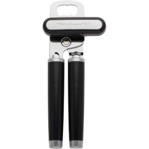 imageKitchenAid Classic Multifunction Can Opener and Bottle Opener Easy to Use Razor Sharp Stainless Steel Cutting Wheel Soft Ergonomic Handles CharcoalBlack