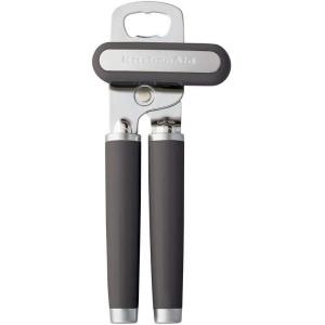 imageKitchenAid Classic Multifunction Can Opener and Bottle Opener Easy to Use Razor Sharp Stainless Steel Cutting Wheel Soft Ergonomic Handles CharcoalCharcoal