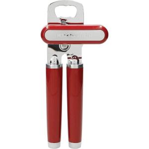imageKitchenAid Classic Multifunction Can Opener and Bottle Opener Easy to Use Razor Sharp Stainless Steel Cutting Wheel Soft Ergonomic Handles CharcoalEmpire Red