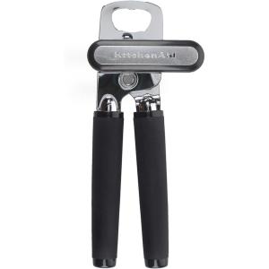 imageKitchenAid Classic Multifunction Can Opener and Bottle Opener Easy to Use Razor Sharp Stainless Steel Cutting Wheel Soft Ergonomic Handles CharcoalSoft Black