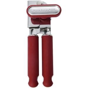 imageKitchenAid Classic Multifunction Can Opener and Bottle Opener Easy to Use Razor Sharp Stainless Steel Cutting Wheel Soft Ergonomic Handles CharcoalSoft Red