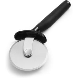 imageKitchenAid Classic Pizza Wheel with Sharp Blade For Cutting Through Crusts Pies and More Built In Finger Guard for Safety and Comfort Grip to Protect Fingers Dishwasher Safe 9Inch RedSoft Black