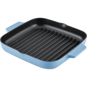imageKitchenAid Enameled Cast Iron Square Grill and Roasting Pan 11 Inch Blue Velvet
