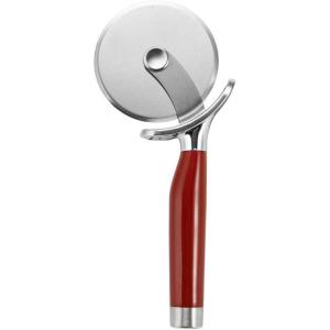 imageKitchenAid Gourmet Stainless Steel Pizza Wheel with Sharp Blade to Easily Cutting Pizza Crusts Pies and more Finger Guard for Safety and Comfort Grip to Protect Fingers Dishwasher Safe BlackRed