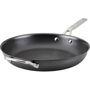 imageKitchenAid NITRO Carbon Steel Frying PanSkillet Stainless Steel Handle Compatible with All Cooktops 12 Inch Fry Pan with Side Handle  BlackSkillet 12 Inch w helper handle